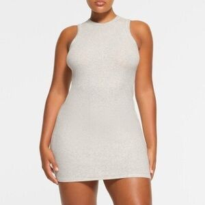 SKIMS Cotton Rib Tank Dress | Light Heather Grey